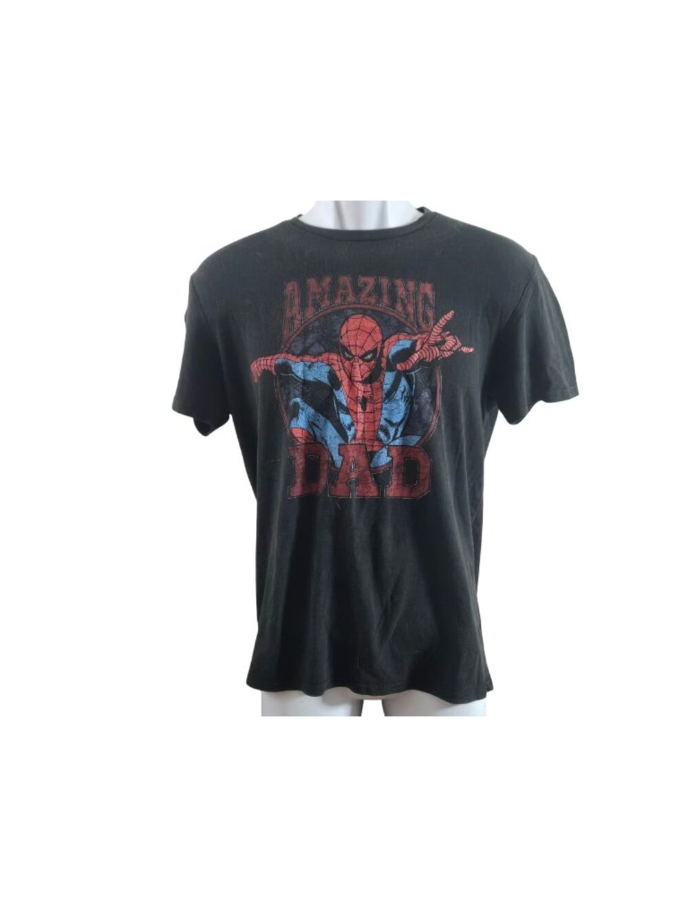 Amazing Dad Spider-Man Graphic Mens T-Shirt Marvel Black Size M